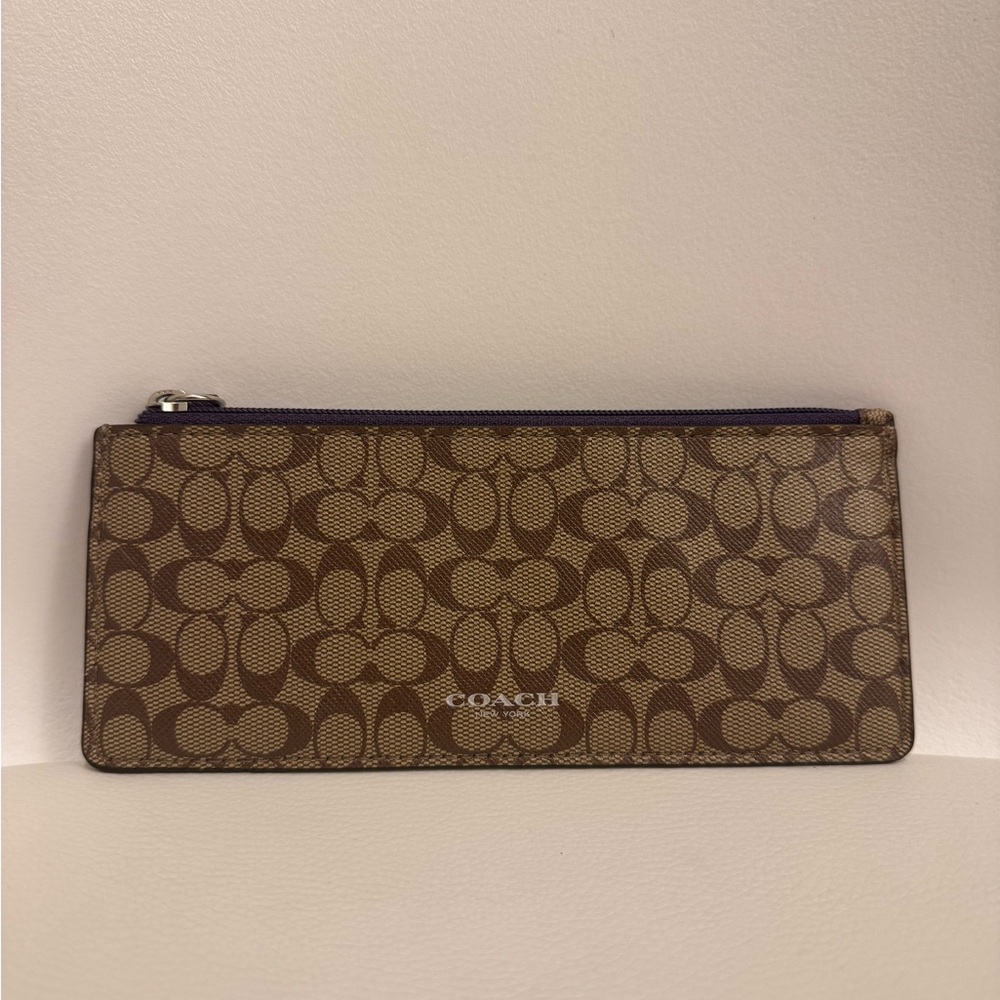 Coach Signature Slim Pouch/Flat Wallet